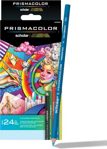 Prismacolor Scholar - Lápices de colores, colores surtidos, 24 unidades, perfectos para dibujar, colorear