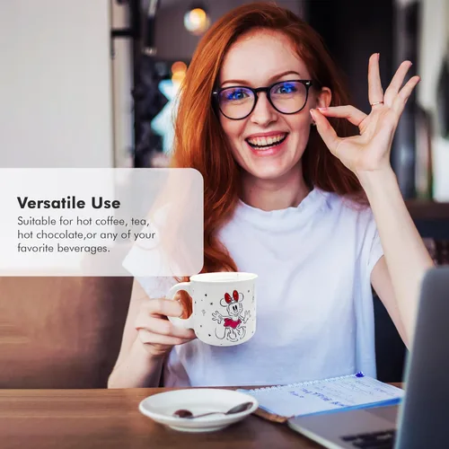 Miniatura 5 de 7STAR Taza clásica de mármol de dibujos animados para parejas, taza de café estética de doble cara de 14 onzas con siluetas de personajes icónicos