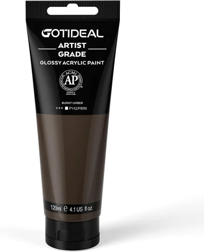 Miniatura 34 de GOTIDEAL - Pintura acrílica sienna tostado, tubos de 4.1 oz, no tóxicas, duradera, para pintor adulto o niño y para lienzo, madera, arcilla, tela