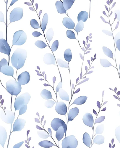 Miniatura 10 de Papel Tapiz Despegable de Hojas Azules Boho, Diseño de Hojas Azules Moderno Vinilo Autoadhesivo Papel de Contacto Casual Estilo Granja para Cajón