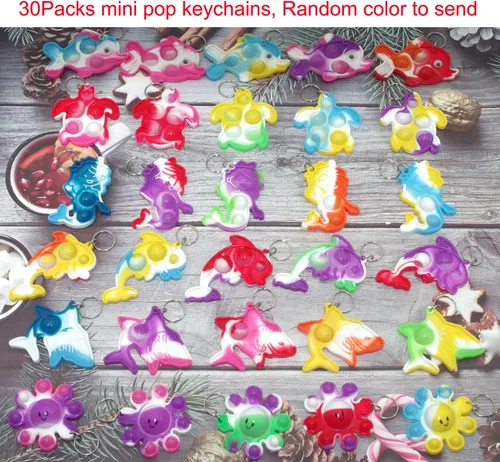 Miniatura 2 de Goodangie00 Bulk Turtle Octopus Dolphin Mermaid Shark Fish Ocean Mini Pop Fidget Toys for Students Prize, Summer Party Favors