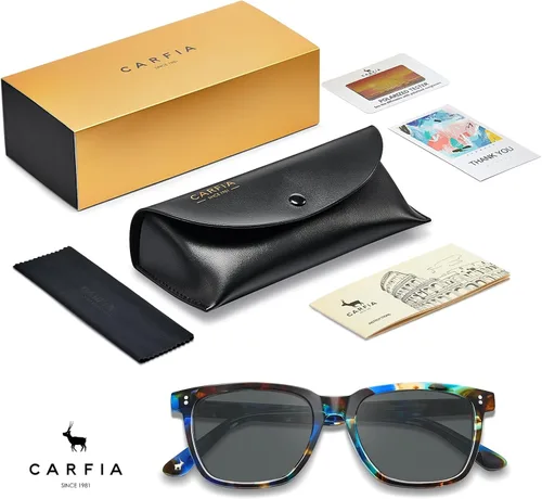 Miniatura 72 de Carfia Chic - Lentes de sol polarizados para mujer, protección UV400, marco de acetato pulido a mano