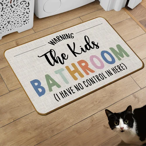 Miniatura 6 de Tapete de Puerta de Baño para Niños, Tapete de Bienvenida de Baño para Niños, Tapete de Puerta Antideslizante para Habitación de Niños y Niñas