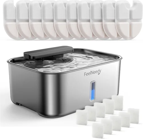 Miniatura 9 de FEELNEEDY 6 paquetes de filtros para fuente de agua para perros y 6 paquetes de esponjas de filtro de bomba de repuesto, filtro para fuente de agua