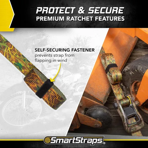 Miniatura 5 de SmartStraps 1956 14' Correas de carraca CamoX de 14 pies con tejido de camuflaje (5,000 lb)