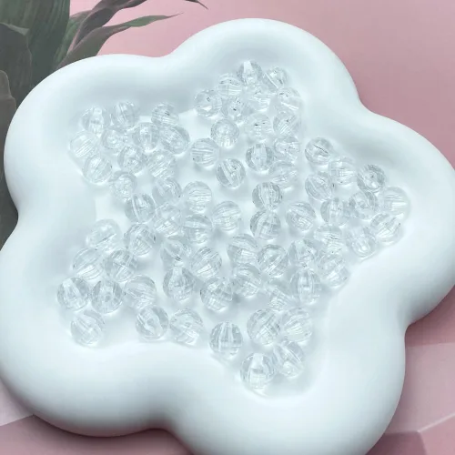 Miniatura 2 de 1000 cuentas facetadas redondas acrílicas de 0.236 pulgadas (0.236 in), cuentas espaciadoras de cristal, cuentas sueltas con múltiples facetas