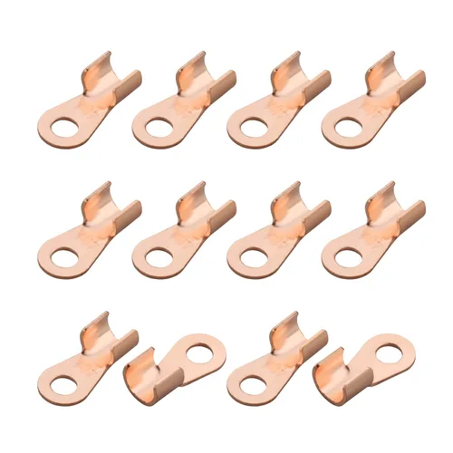 Miniatura 24 de Fielect 100 Uds. Terminales de cable de batería de alambre de cobre abierto OT-10A, terminales de anillo de crimpado, conectores de orificio
