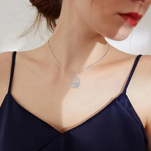 Miniatura 2 de Collar de plata de ley para niñas, diseño de unicornio, dinosaurio, flamenco, regalo de joyería para mujeres, adolescentes y niñas