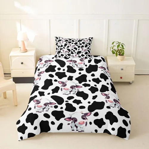 Miniatura 16 de Funda de Edredón Rosa Tamaño Queen para Niñas con Rayas Blancas, Juego de Ropa de Cama Decorativa, Funda de Edredón de Estilo Simple y Moderno
