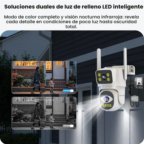 Miniatura 6 de Cámaras 4G de doble lente para seguridad del hogar, cámara inteligente de seguridad panorámica/inclinable, para exteriores/interiores, visión
