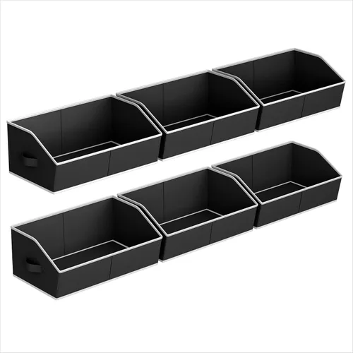 Miniatura 40 de Homsorout Organizador trapezoidal para armario, cestas grandes para organizar, caja de almacenamiento de tela para estantes, cubos de almacenamiento