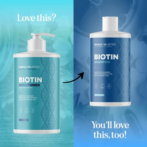 Miniatura 5 de Acondicionador de Biotina para Cabello Ralo - Acondicionador Voluminizador para Cabello Fino, Delgado y Débil - Sin Sulfatos, Parabenos y Silicona