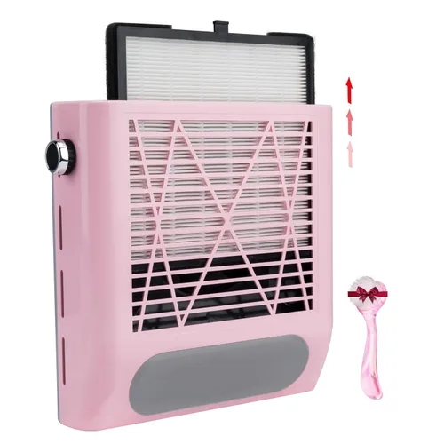 CoFashion - Colector de polvo de uñas para uñas acrílicas, máquina de vacío, 80W, aspiradora eléctrica ajustable, filtro de uñas para manicura,