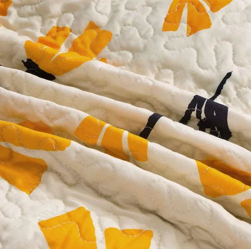Miniatura 8 de DaDa Bedding - Juego de colcha acolchada con diseño floral botánico de flores amarillas y doradas, diseño de tulipanes de primavera, bordes