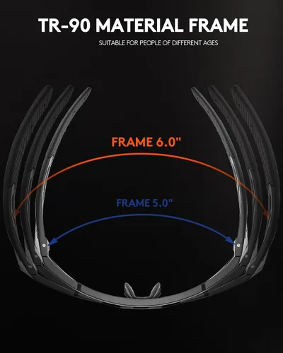 Miniatura 4 de Gafas de sol con protección UV, gafas de sol de ciclismo para hombres y mujeres, resistencia a los impactos Z87.1 para construcción Negro-hielo-azul