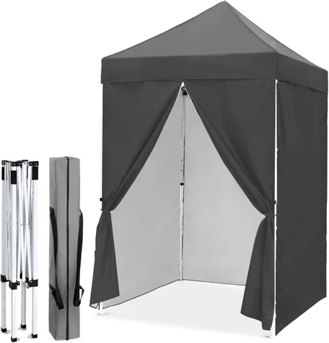 Miniatura 60 de EAGLE PEAK Toldo instantáneo de 5 x 5 con paneles de pared de 4 lados, pequeña tienda de campaña portátil desplegable con bolsa de transporte