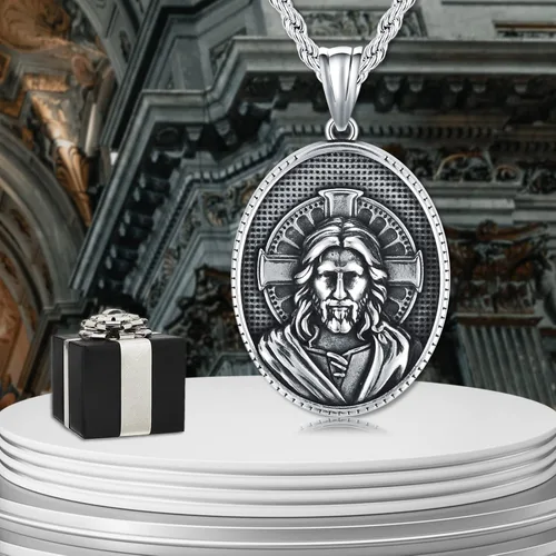 Miniatura 6 de Saint Patron Necklace for Men Women Stainless Steel St Medal Protection Necklace Catholic Religious Amulet Gifts for Mothers Fathers Day