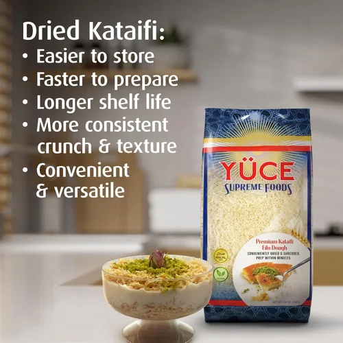 Miniatura 5 de YÜCE Supreme Foods Kataifi Masa de fillo rallada 17.64 oz (17.6 onzas), ingrediente para la barra de chocolate viral Dubai Pistacho, masa filo