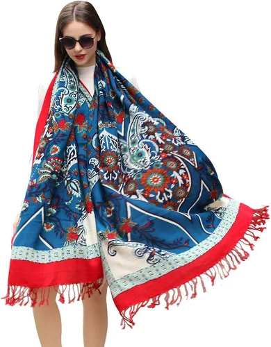 Miniatura 262 de DANA XU Manta de pashmina extragrande 100% de lana merina, bufanda de viaje, bufanda de cachemira para mujer, otoño e invierno, chal de gran