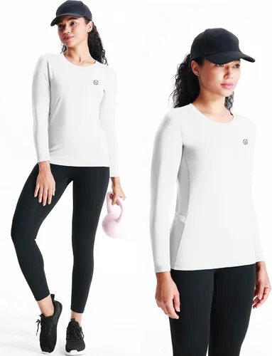Miniatura 38 de NELEUS - Camisa deportiva de compresión atlética, de manga larga, para mujer, dry fit, paquete de 3