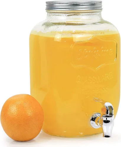 Miniatura 9 de Estilo Dispensador de bebidas de vidrio para fiestas, juego de 2-1 galón dispensador de bebidas de Halloween con soporte, dispensador de agua