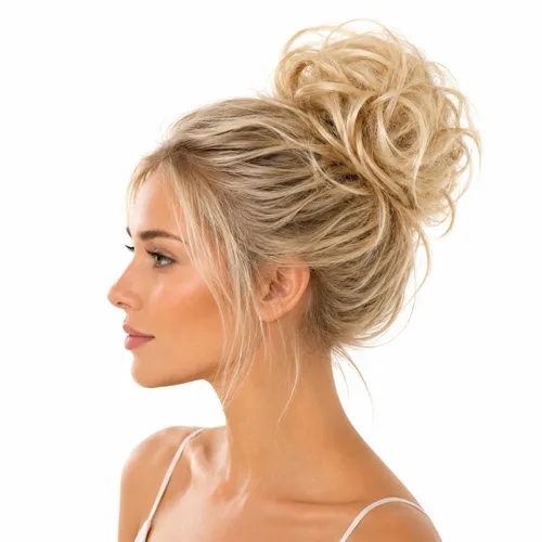 Miniatura 11 de PRETTYSHOP Pieza para el cabello de goma Voluminoso rizado y desordenado moño, 1