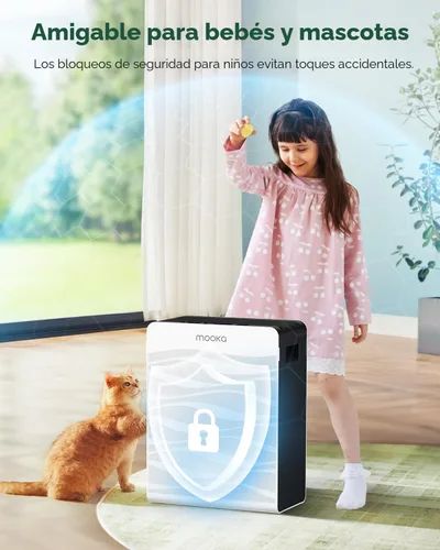 Miniatura 8 de Purificador de aire para hogar habitación grande 2800 pies², MOOKA purificadores de aire de doble cara para hogar mascotas con filtros lavables