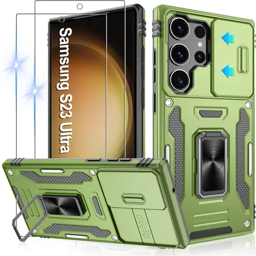 Miniatura 138 de Gritup para Samsung Galaxy S22 Funda con protectores de pantalla HD de 2 paquetes y cubierta deslizante para la cámara, protección contra caídas