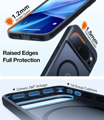 Miniatura 6 de TORRAS Funda magnética a prueba de golpes para Google Pixel 10 Pro XL, fuerte ajuste magnético para MagSafe, protección de grado militar de 12 pies