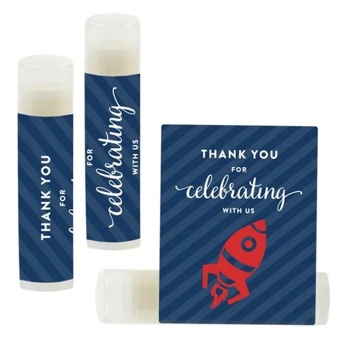 Miniatura 43 de Andaz Press Bálsamo labial para fiesta de cumpleaños, agradecimiento por celebrarnos con nosotros, animales del bosque, zorro y ciervo, paquete