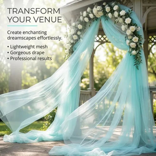 Miniatura 8 de TCDesignerProducts Red acuática, rollo de tela, 72 pulgadas x 40 yardas, tela transparente para decoraciones de boda, baby shower, revelación