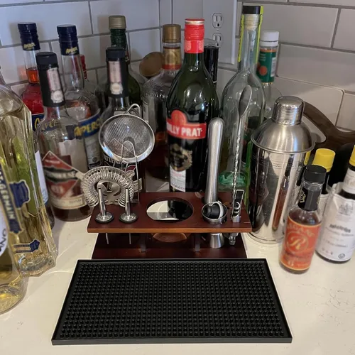Miniatura 6 de HOZEON Paquete de 2 tapetes de goma de 12 x 6 pulgadas, tapete de goma antideslizante para barra, encimera, cocina, restaurante, camarero, hotel