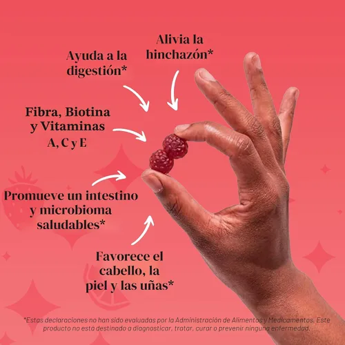 Miniatura 2 de Bellway Super Fiber Gummies + Beauty - Suplemento de fibra sin azúcar con biotina y vitaminas A C E - Apoya la salud digestiva, la piel, el cabello