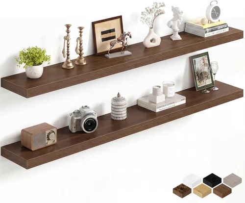 Miniatura 11 de Fun Memories Estantes flotantes de 16 pulgadas para pared, estantes de 8 pulgadas de profundidad para baño, dormitorio, cocina, montaje en pared