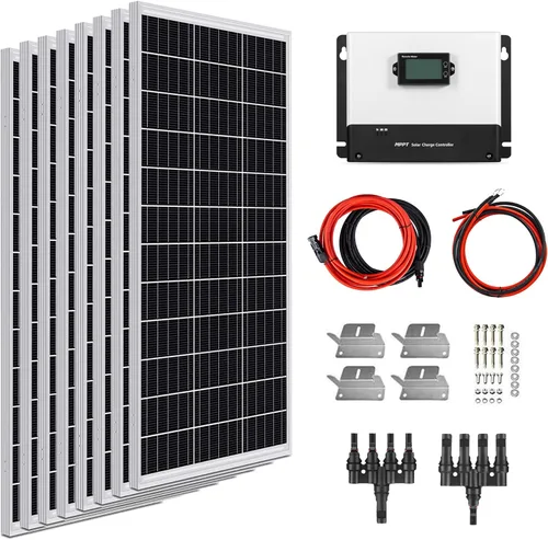 Miniatura 11 de ExpertPower Kit de panel solar de 400 W y 12 V Paneles solares mono-rígidos de 400 W, controlador de carga solar MPPT de 30 A RV, remolque