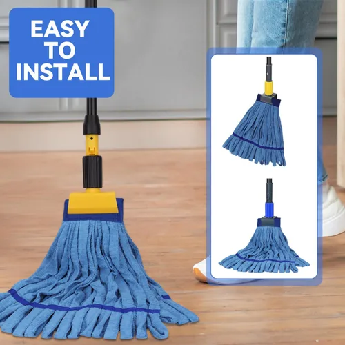 Miniatura 5 de Cabezales de trapeador de microfibra de repuesto para cabezal de fregona comercial de servicio pesado para limpieza de suelos: 3 paquetes