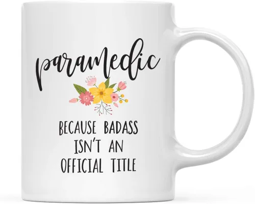 Miniatura 32 de Andaz Press Taza de café de 11 onzas, regalo de broma, tía porque Badass no es un título oficial, gráfico floral, 1 paquete