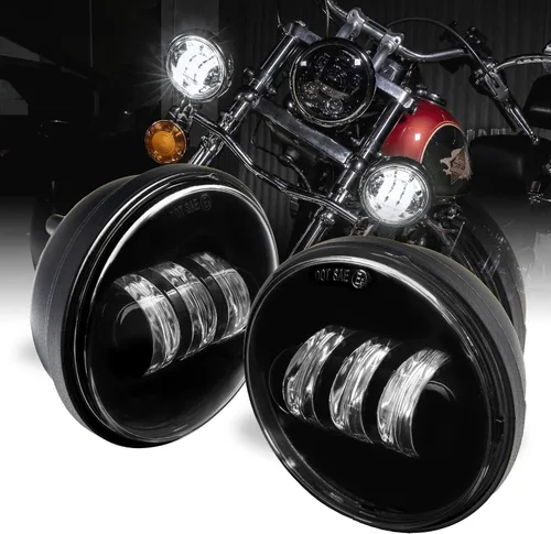 TRUE MODS 2 piezas de 11.4 cm Osram LED Harley luz antiniebla de paso [acabado negro] luz antiniebla de paso para motocicleta Harley Davidson