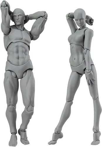 AXITWXIT Cuerpo Kun Artista Maniquí Figura Suministros de Dibujo Herramientas de Dibujo, Maniquí para Artistas Figuras de Dibujo Modelo para Gris