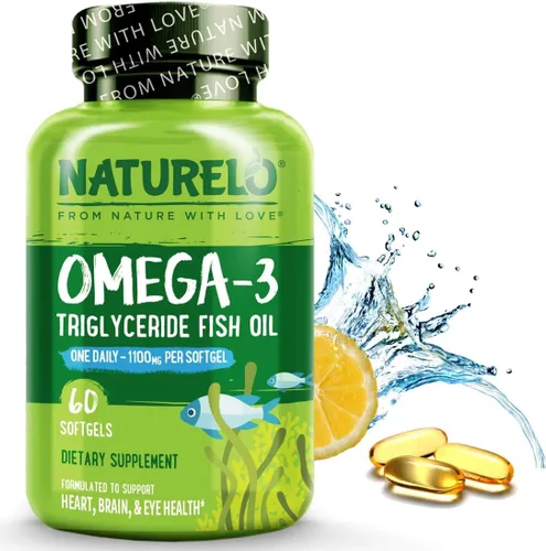 Miniatura 8 de NATURELO Suplemento de aceite de pescado omega 3 sin eructos, 1100 mg de triglicéridos omega-3, EPA + DHA, para corazón, ojos, cerebro, salud