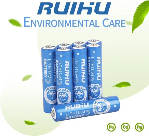 Miniatura 5 de Pilas de litio AAA, paquete de 8 baterías triple A de hierro de litio, baterías de litio AAA de 1.5 V 1200 mAh de larga duración para linterna