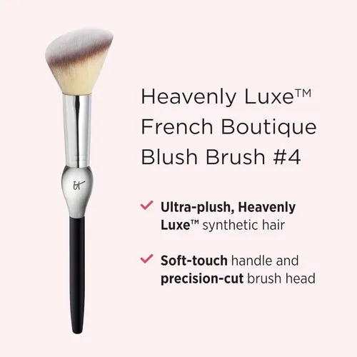 Miniatura 2 de IT Cosmetics Heavenly Luxe French Boutique - Brocha para rubor en ángulo para mejillas - Brocha para rubor líquido y polvo - Brocha de maquillaje