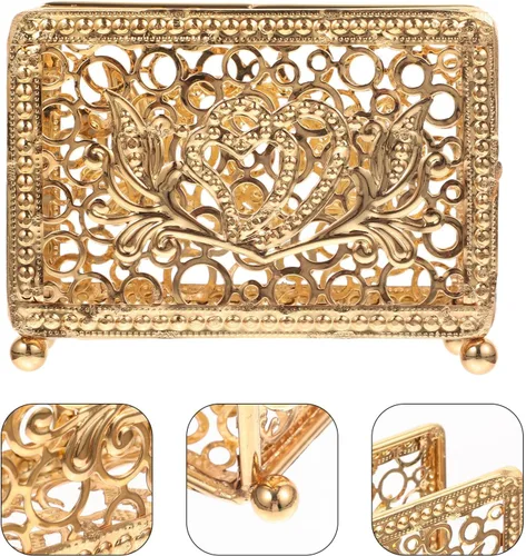 Miniatura 7 de Retro Metal Napkin Holder Upright Serviette Rack Gold Rectangular Iron Napkin Stand for Restaurant Table and Home Kitchen Decor
