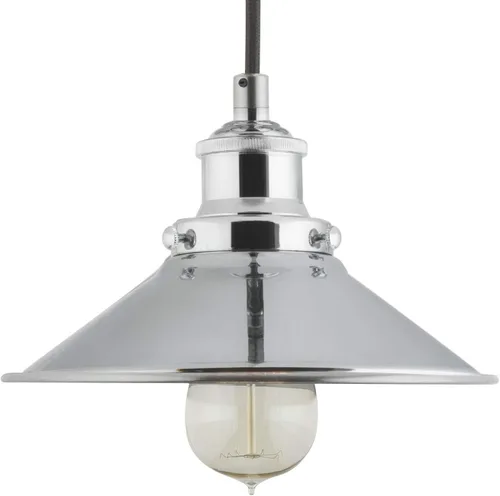 Linea di Liara LL-P407 lámpara de techo industrial Andante, aplique de un foco con pantalla de metal y cable, con cubierta de 5 pulgadas, diseño