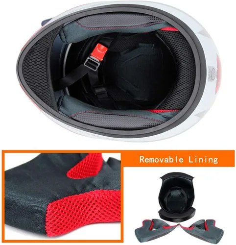 Miniatura 2 de ZJ-15 - Casco de motocicleta con orejas de gato rosa, certificado por DOT, adecuado para todas las estaciones