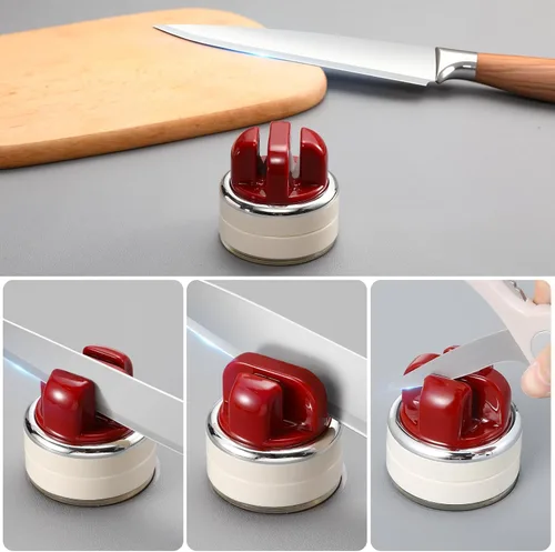 Miniatura 5 de Afilador de cuchillos Afilador de cuchillos de cocina y bolsillo multiángulo con base de succión Funciona con una amplia gama de cuchillos