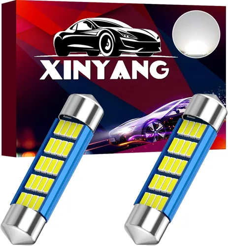 Miniatura 12 de XINYANG 2 piezas Bombilla LED festoon 578 para auto de 41mm 42mm 1.65 pulgadas, bombilla 211-2 extremadamente brillante, 20 chipsets SMD 4014, libre