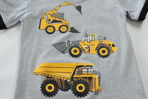Miniatura 4 de Little Hand Conjunto de pijama para niño, pijama corto para niños, ropa de dormir de camión monstruo, ropa de dormir de algodón para excavadora