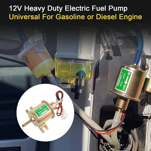 Miniatura 7 de Bomba de combustible eléctrica de alta resistencia de 12 V Universal W8sunjs Gasolina sólida de metal 12 voltios