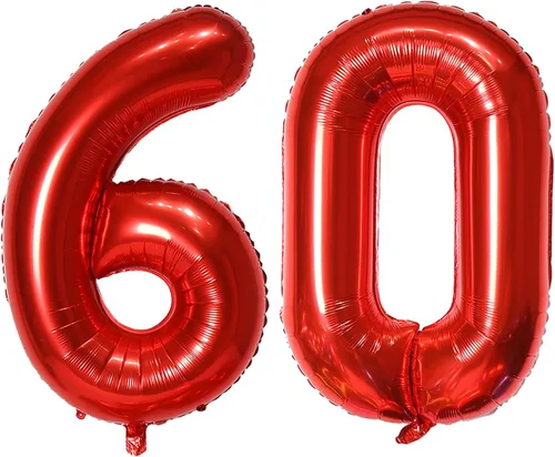 Miniatura 32 de Globo de helio rojo del número 10 de 40 pulgadas, autosellado para decoración de fiesta de cumpleaños y decoración de fiesta de aniversario (rojo 10)